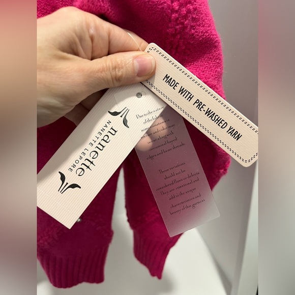 Nanette Nanette Lepore Pink Diamond Knit Crystal Sweater size XL NEW oversized - Picture 6 of 9